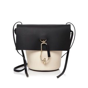 Zac Posen Belay Leather Colorblock Crossbody Bucket  Bag w/ Dust Bag